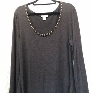 Alberto Makali long sleeve embellished T-shirt